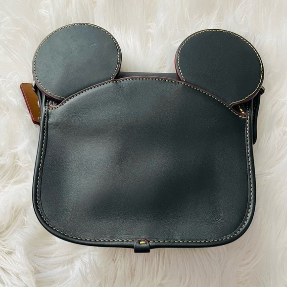 Coach x Disney Patricia Saddle Mickey Ears Leather Crossbody Bag (Blk) [F59369] - Picture 3 of 9